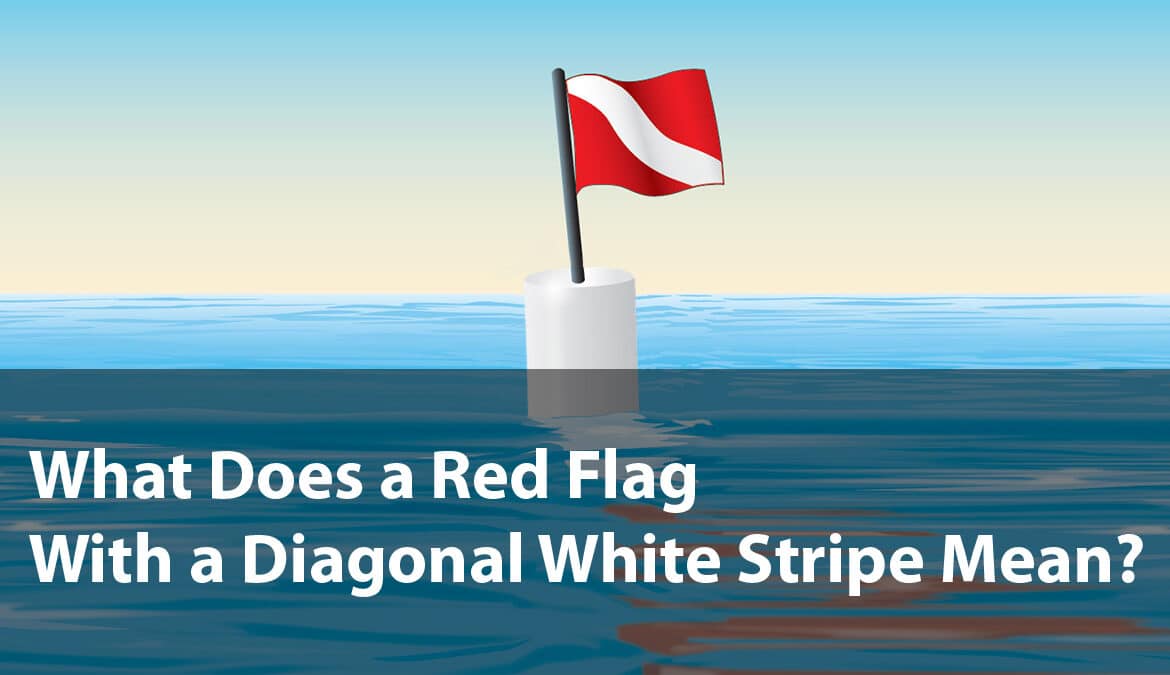 Red Flag With a Diagonal White Stripe