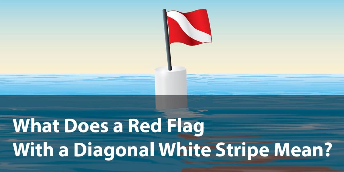 Red Flag With a Diagonal White Stripe