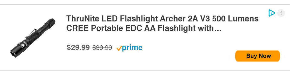 ThruNite LED Flashlight Archer 2A V3 500 Lumens CREE Portable EDC AA Flashlight